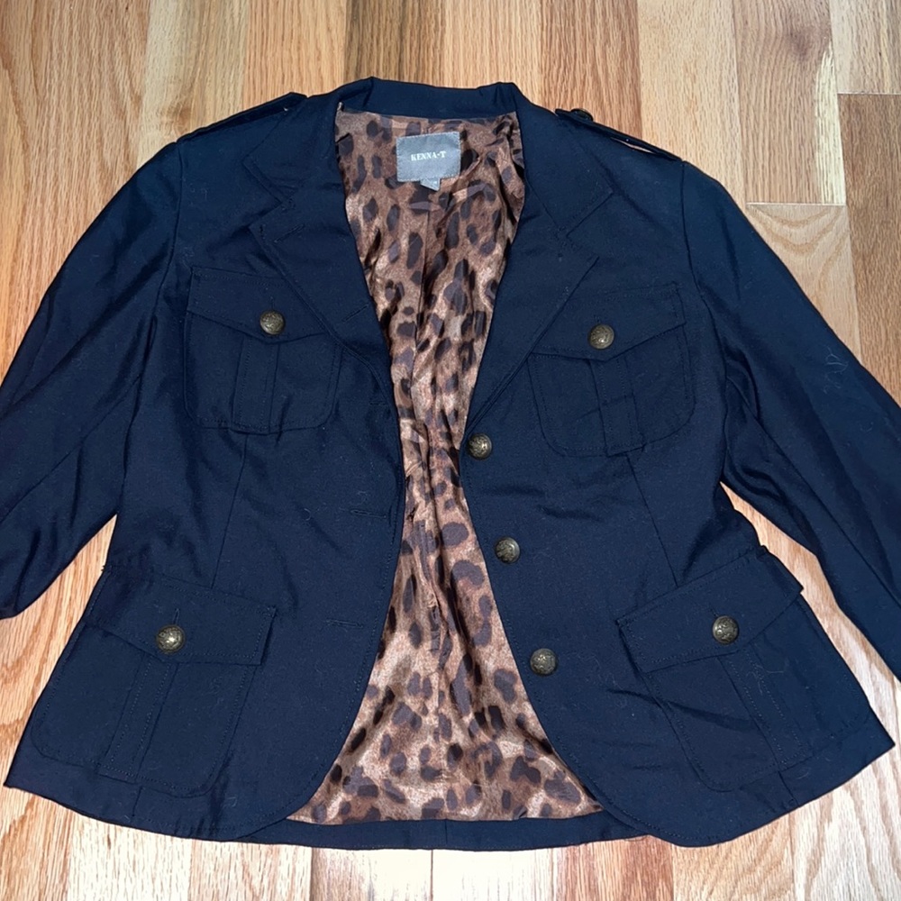Kenna -T | navy blue military jacket blazer